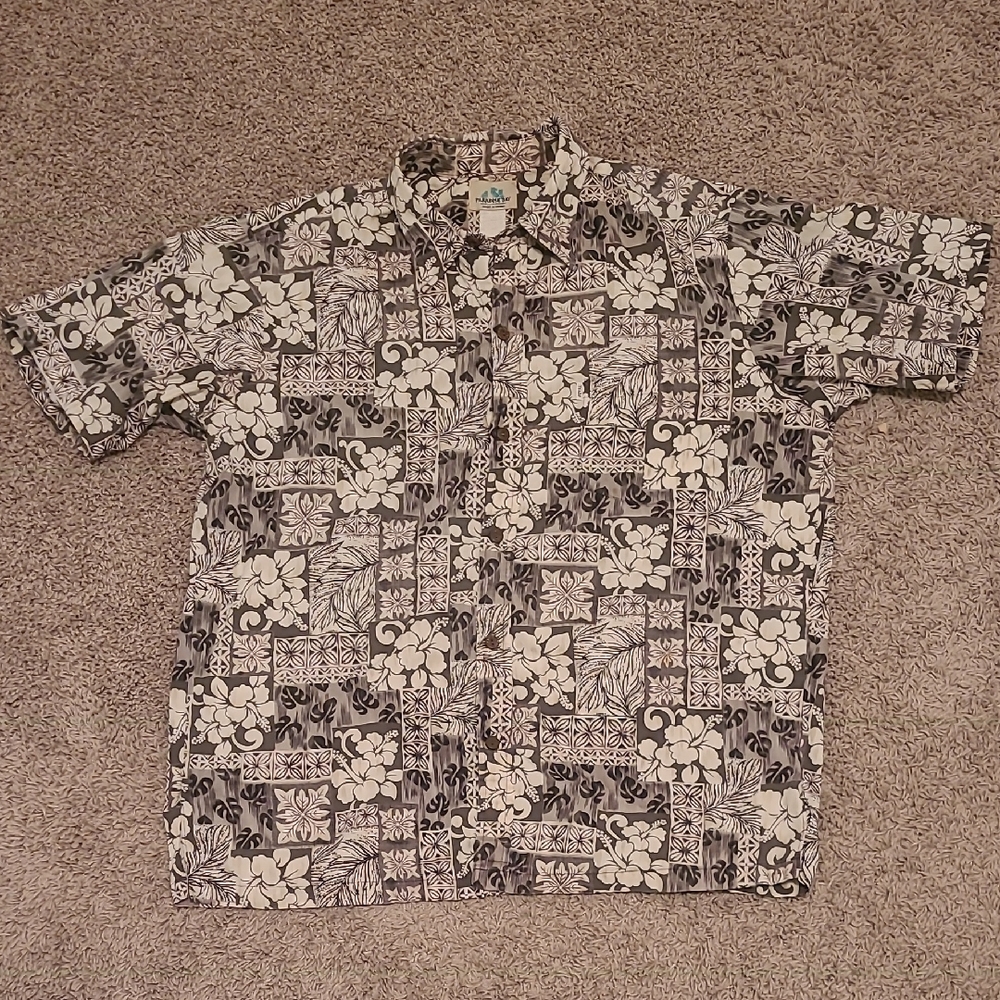 Mens Large Made In Hawaii Casual Button Down Cotton
